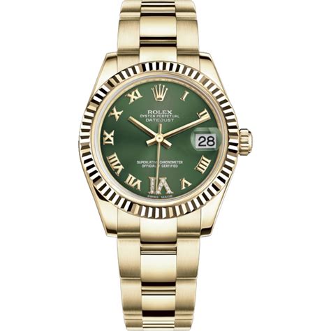 rolex datejust 31 green price|Rolex Datejust 31 gold price.